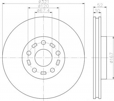 HELLA PAGID 8dd355119931 - Тормозной диск